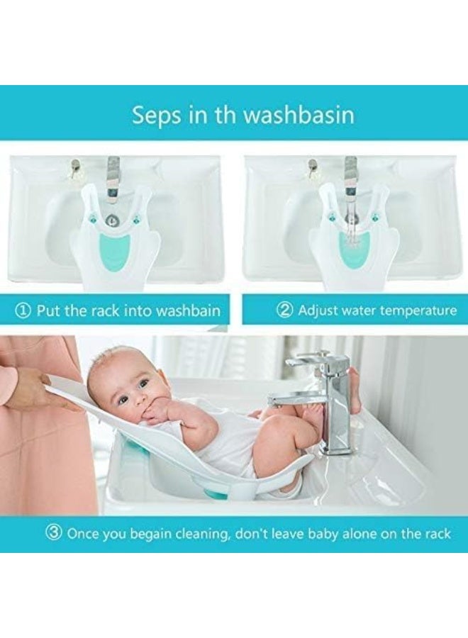 Turtees® Infant Sink Bath Tub & Baby Washing Basin – Ergonomic Butt Cleaning Seat with Drainage Design – Wrist-Safe Baby Bath Support for Newborns & Infants (Pink) - Image 5